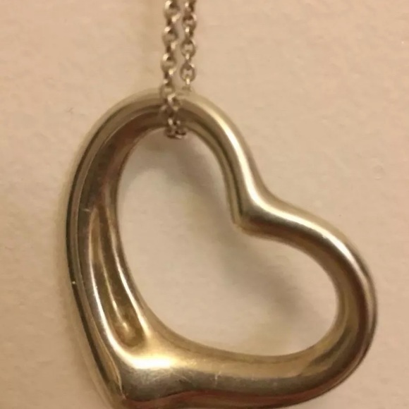 Tiffany Silver Elsa Peretti large Open Heart 30” - Picture 7 of 8